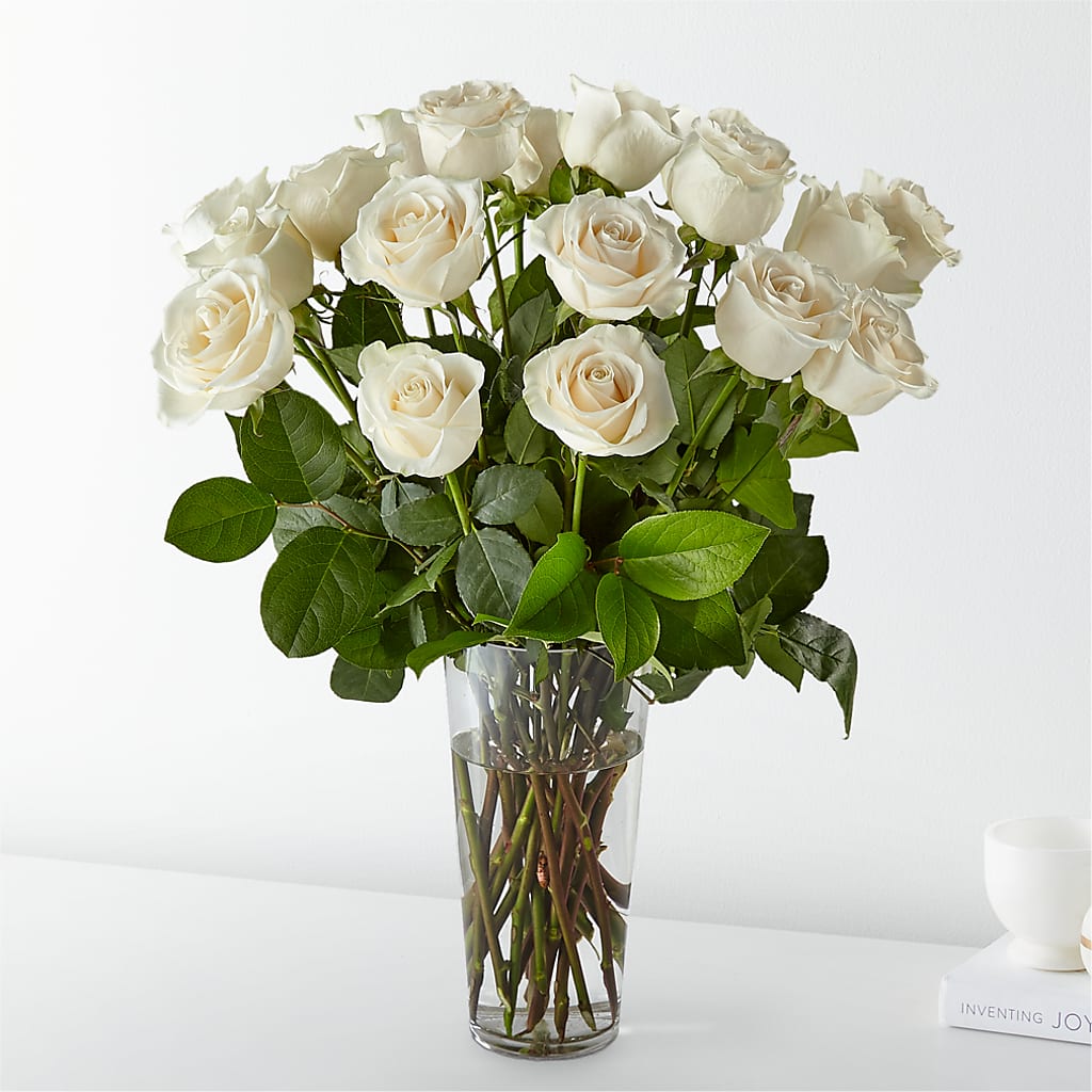 Long Stem White Rose Bouquet – Maplewood Florist, Maplewood NJ