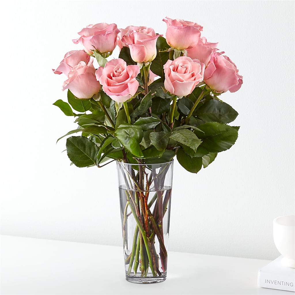 Long Stem Pink Rose Bouquet – Maplewood Florist, Maplewood NJ