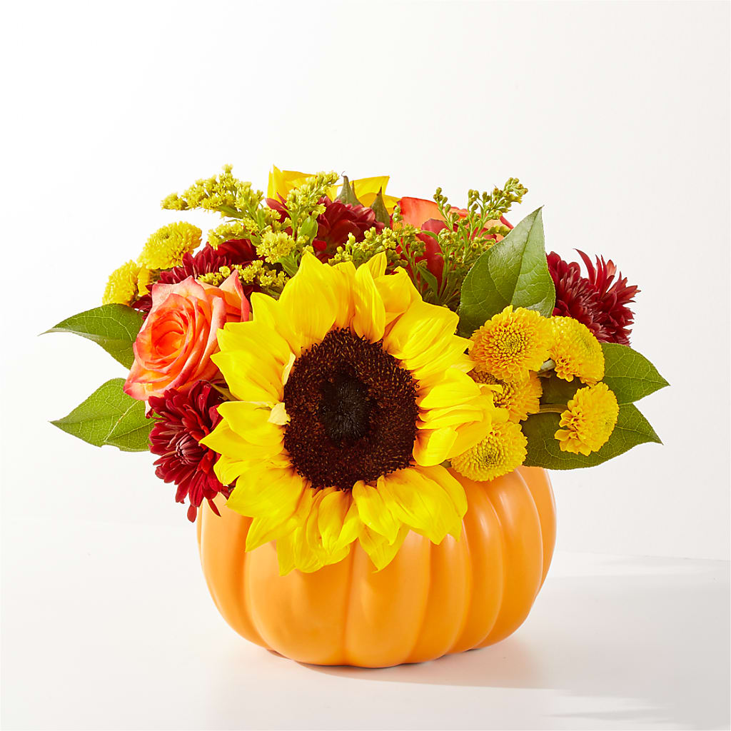 Golden Gourd Pumpkin Bouquet – Maplewood Florist, Maplewood NJ