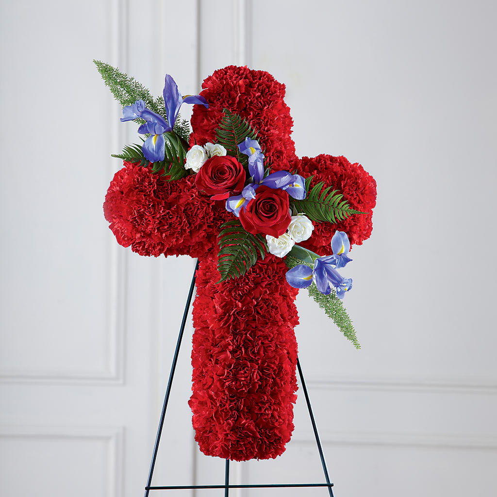 Faithful Hero Floral Cross – Maplewood Florist, Maplewood NJ