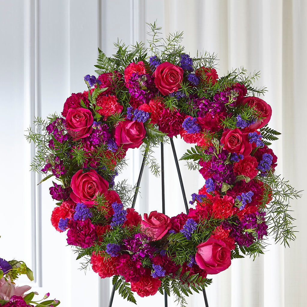 Calming Colors Wreath – Maplewood Florist, Maplewood NJ