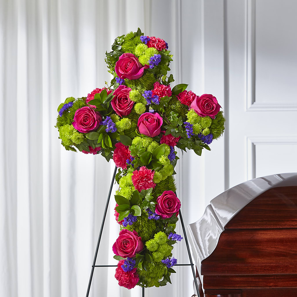 Tribute Rose Floral Cross – Maplewood Florist, Maplewood NJ