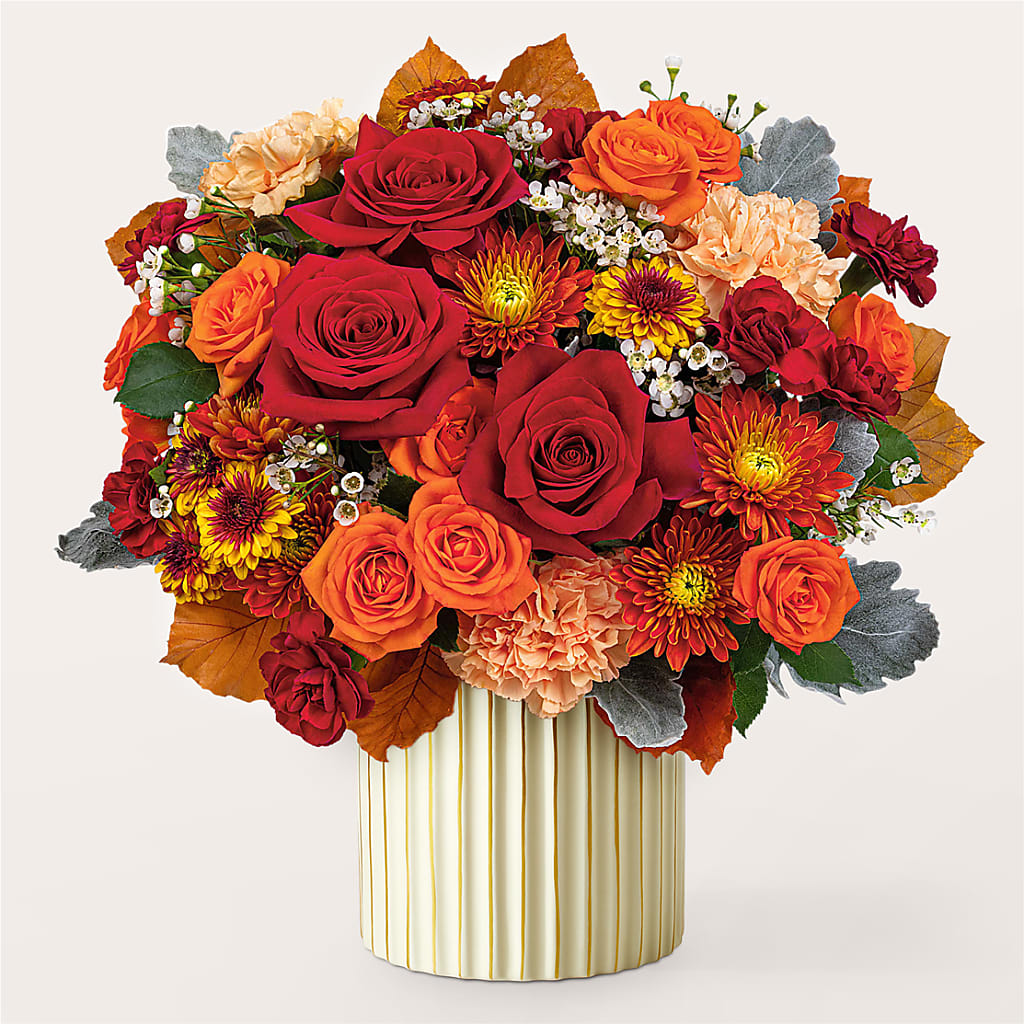 Merlot Bouquet with Ivory Vase – Maplewood Florist, Maplewood NJ