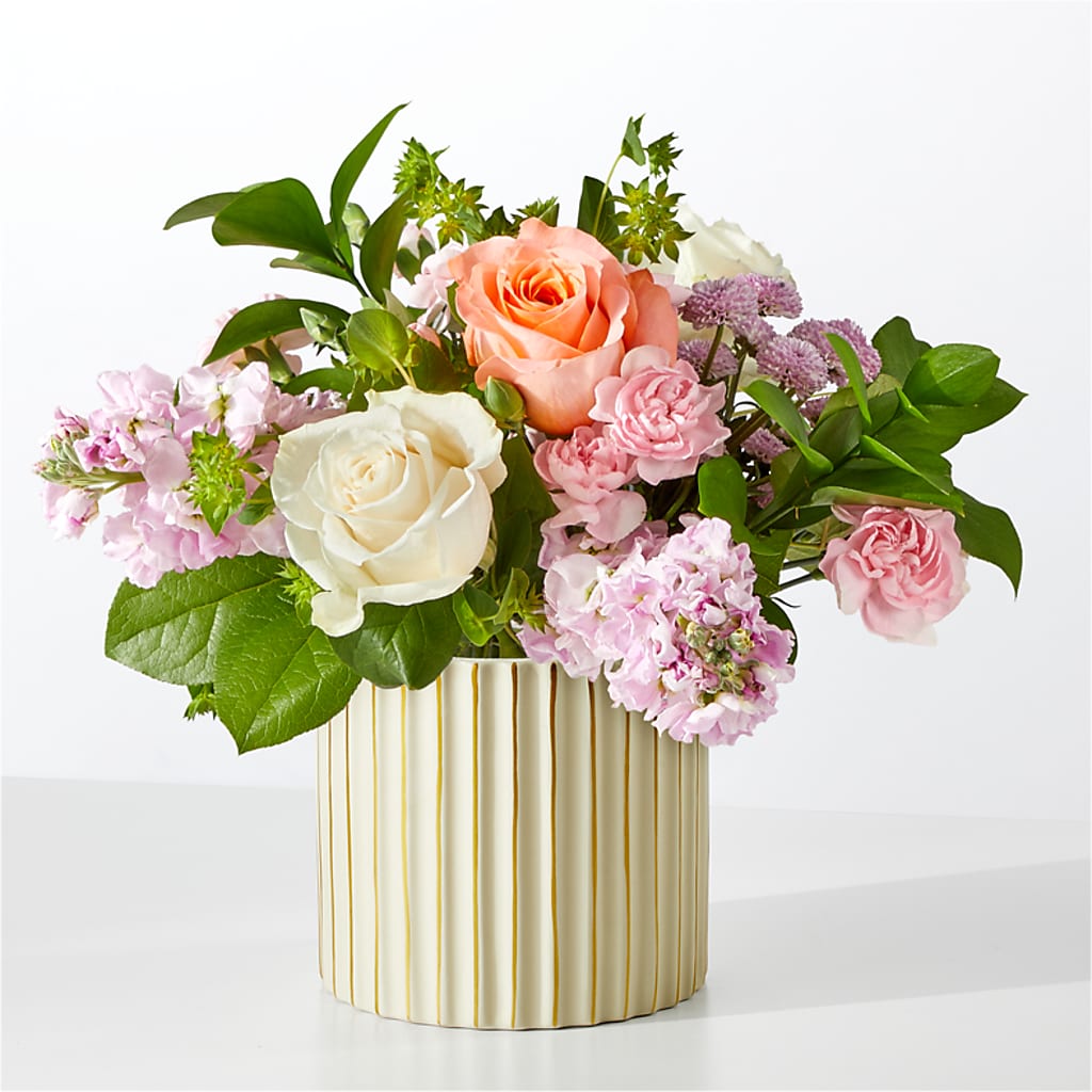 French Market Bouquet with Ivory Vase – Maplewood Florist, Maplewood NJ