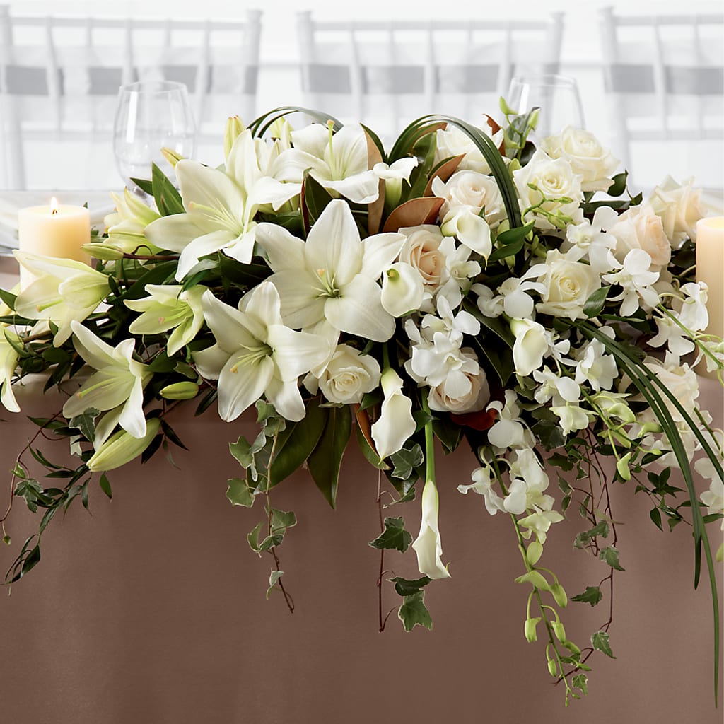 White Linen Arrangement – Maplewood Florist, Maplewood NJ