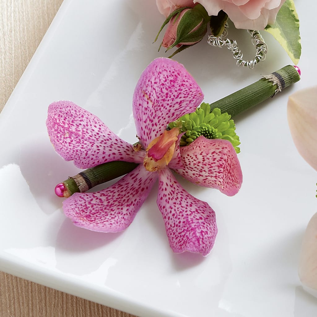 Pink Mokara Boutonniere – Maplewood Florist, Maplewood NJ