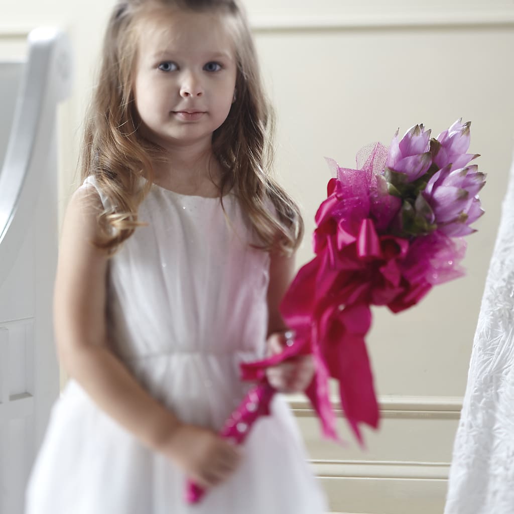 Sparkle Pink Flower Girl Bouquet – Maplewood Florist, Maplewood NJ