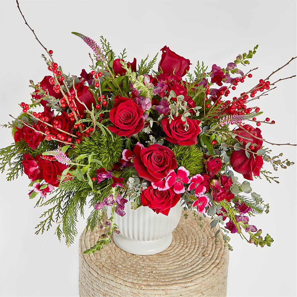 Big Red Bow Bouquet –  Maplewood Florist, Maplewood NJ