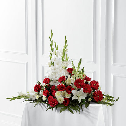 Crimson & White Arrangement –  Maplewood Florist, Maplewood NJ