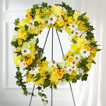 Golden Remembrance Wreath –  Maplewood Florist, Maplewood NJ