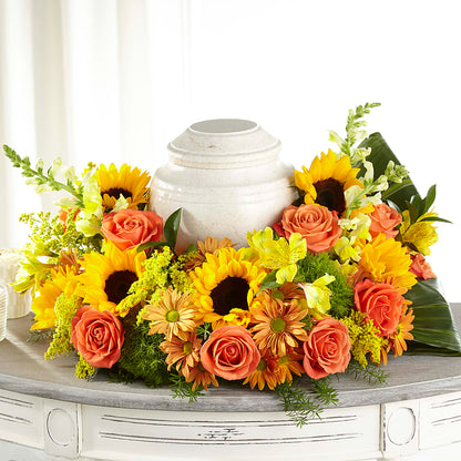 Faithful Sunflower Cremation Adornment –  Maplewood Florist, Maplewood NJ
