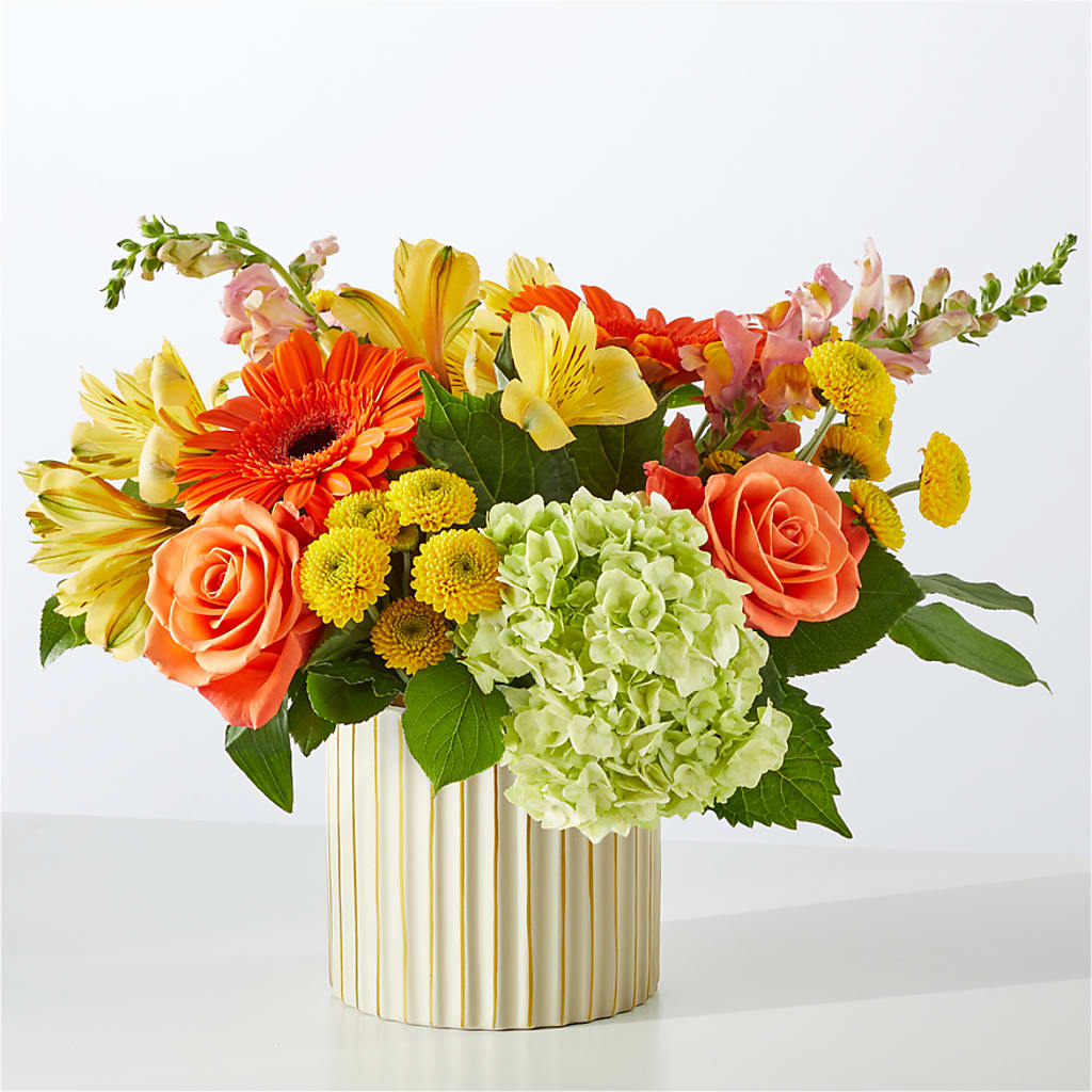 Autumn Sunshine Bouquet with Ivory Vase –  Maplewood Florist, Maplewood NJ
