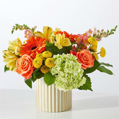 Autumn Sunshine Bouquet with Ivory Vase –  Maplewood Florist, Maplewood NJ