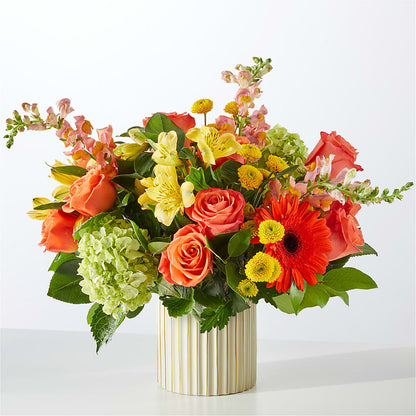 Autumn Sunshine Bouquet with Ivory Vase –  Maplewood Florist, Maplewood NJ