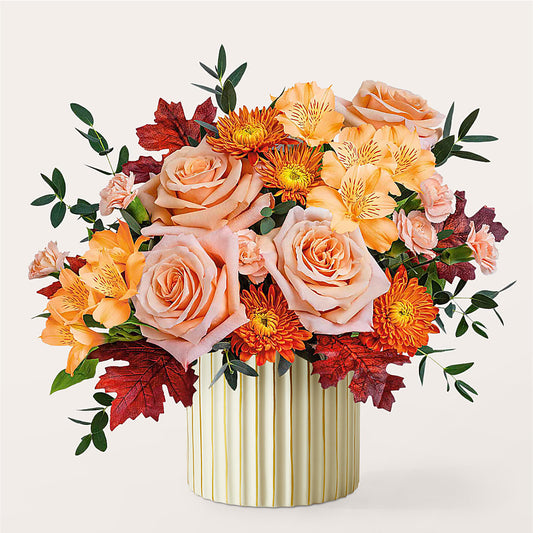 Spiced Latte Bouquet with Ivory Vase –  Maplewood Florist, Maplewood NJ