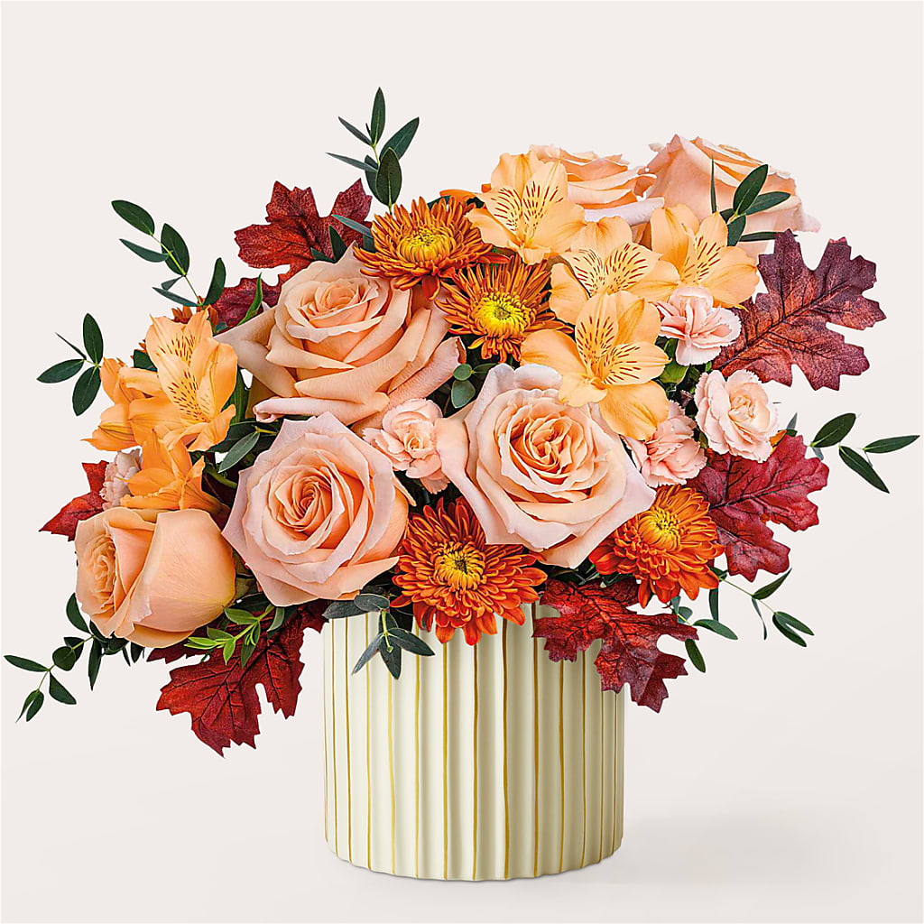 Spiced Latte Bouquet with Ivory Vase –  Maplewood Florist, Maplewood NJ