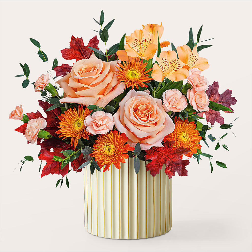 Spiced Latte Bouquet with Ivory Vase –  Maplewood Florist, Maplewood NJ