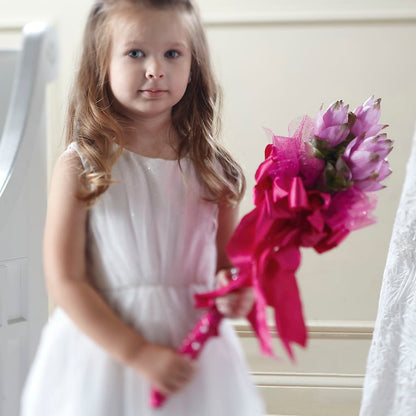 Sparkle Pink Flower Girl Bouquet –  Maplewood Florist, Maplewood NJ