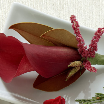 Red Calla Boutonniere –  Maplewood Florist, Maplewood NJ
