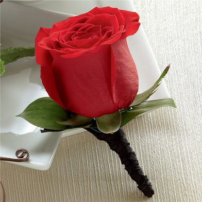 Red Rose Boutonniere –  Maplewood Florist, Maplewood NJ