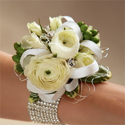 White Wedding Corsage –  Maplewood Florist, Maplewood NJ